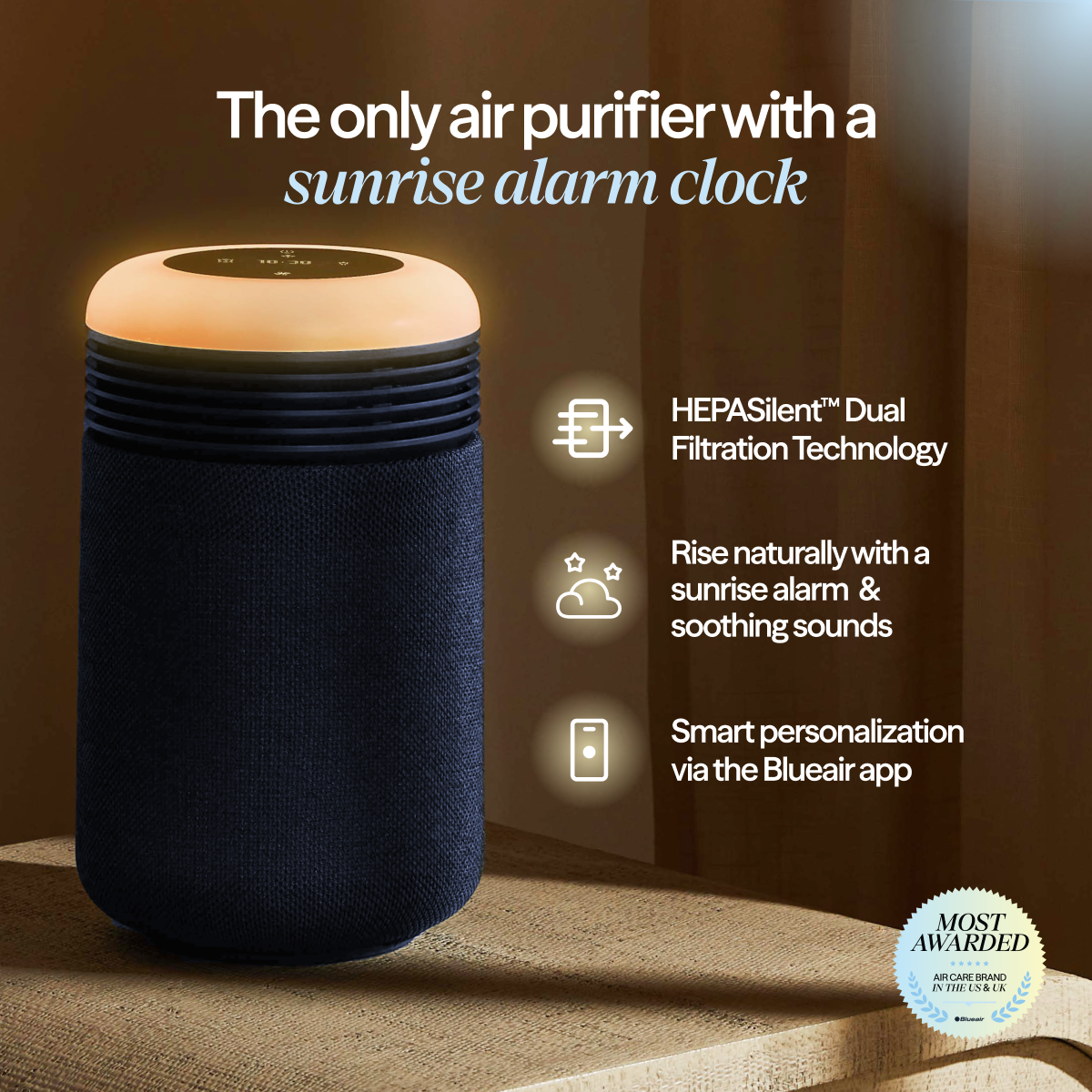 Mini Restful™ Sunrise Clock Air Purifier